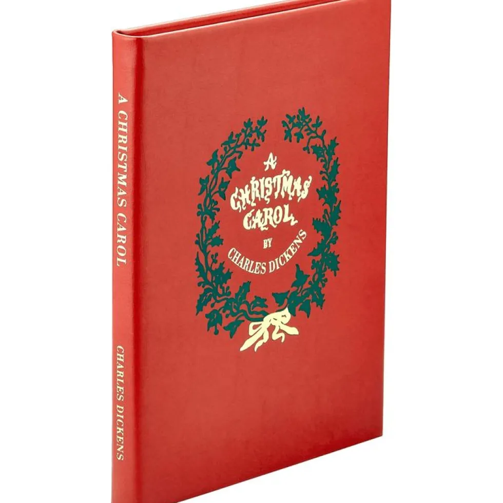 A Christmas Carol Book in Red Bonded Leather