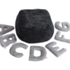 Alphabet Plush Mini Set - Dove Grey Letters with Dark Grey Bag