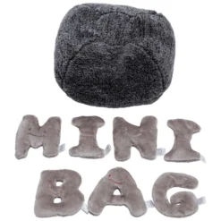 Alphabet Plush Mini Set - Rhino Grey Letters with Dark Grey Bag