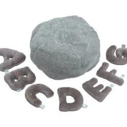 Alphabet Plush Mini Set - Rhino Grey Letters with Light Grey Bag