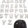Alphabet Plush Set - Cream Letters with Dark Grey Bag