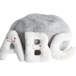 Alphabet Plush Set - Cream Letters with Light Grey Bag