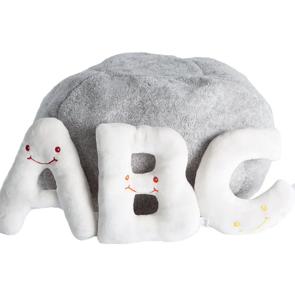 Alphabet Plush Set - Cream Letters with Light Grey Bag