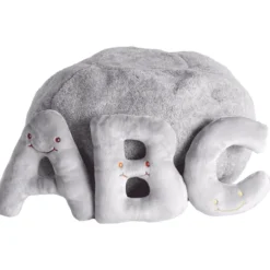 Alphabet Plush Set - Dove Grey Letters with Light Grey Bag