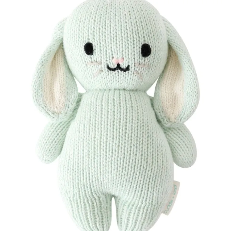 7" Baby Bunny (Mint) Hand-Knit Doll