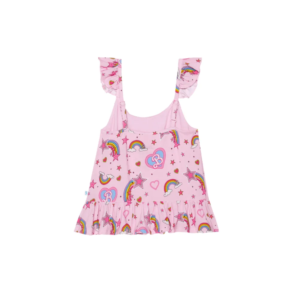 Barbie Star Power - Flutter Sleeve Ruffle Crop Top