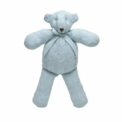 Blue Cable Knit Plush Teddy Bear