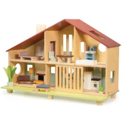 Cedar Chalet Dollhouse with Furniture