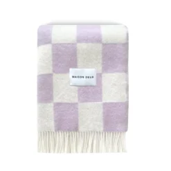Checkerboard Blanket - Lilac/White