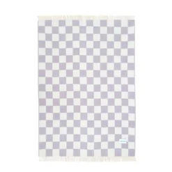 Checkerboard Blanket - Lilac/White