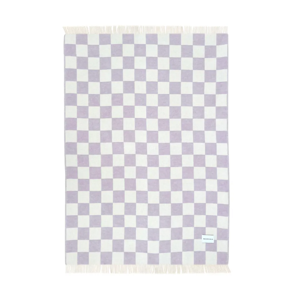 Checkerboard Blanket - Lilac/White