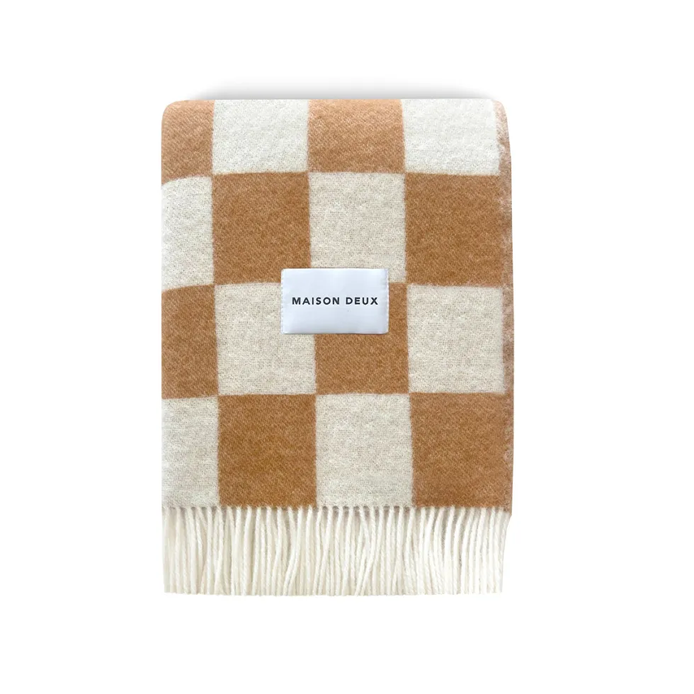 Checkerboard Blanket - Terra/White