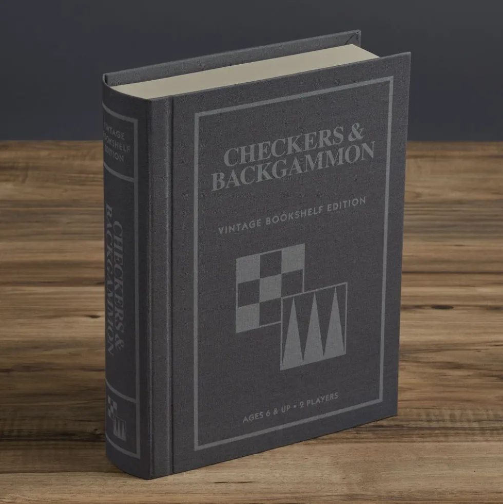 Checkers & Backgammon Vintage Bookshelf Edition