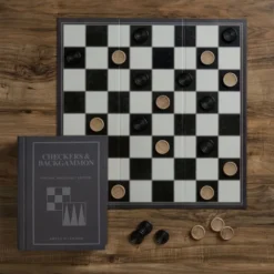 Checkers & Backgammon Vintage Bookshelf Edition