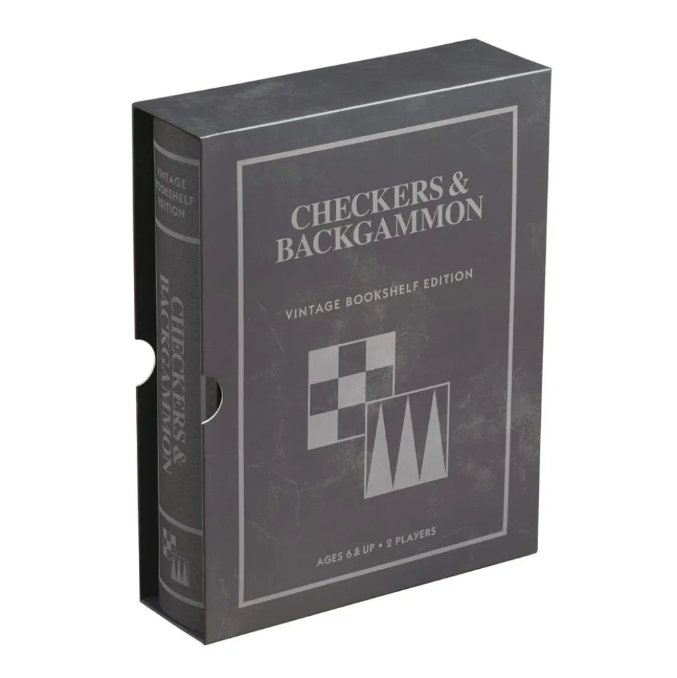 Checkers & Backgammon Vintage Bookshelf Edition