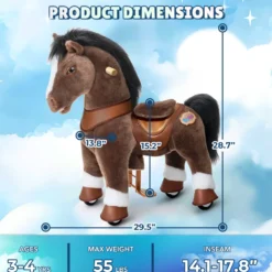 Chocolate Brown Horse Model Y Ride on Toy - 3-4 Years