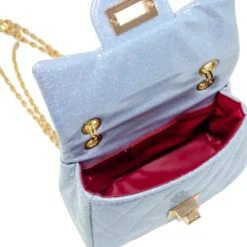 Classic Quilted Sparkle Mini Purse - Sky Blue