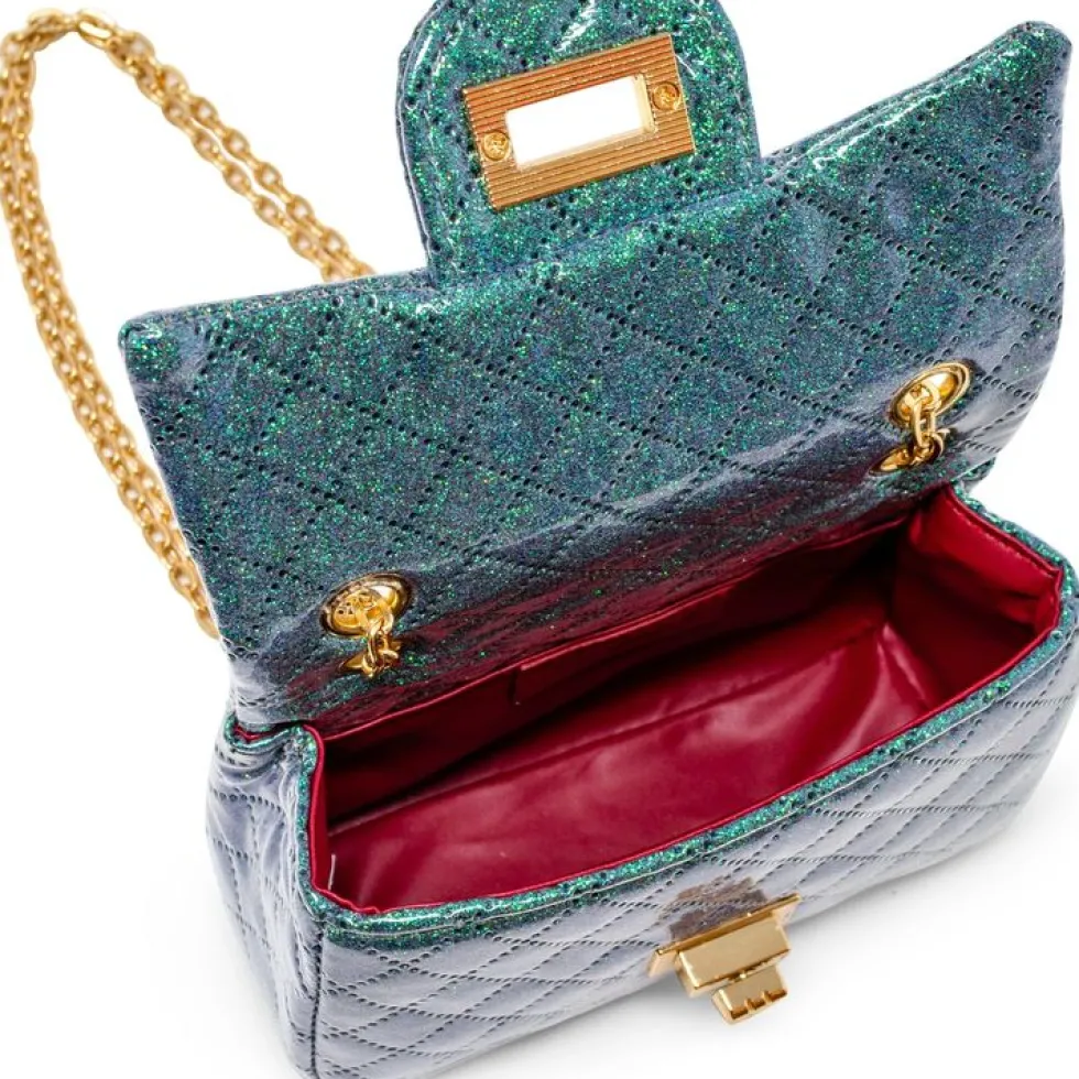 Classic Quilted Sparkle Mini Purse - Green