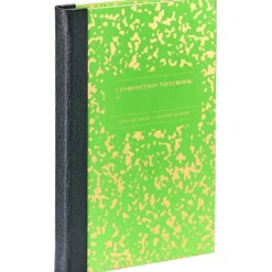 Composition Notebook in Neon Green/Gold Leather