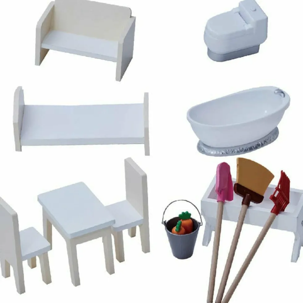 Dreamland Farm House Dollhouse - White / Grey