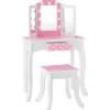 Fantasy Fields Gisele Polka Dot Kids Vanity Table & Stool with LED