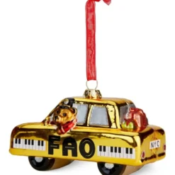 FAO Taxi Glass Ornament