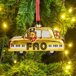 FAO Taxi Glass Ornament
