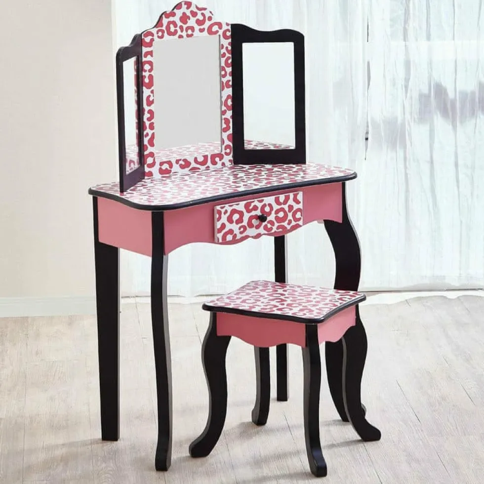 Fashion Leopard Prints Gisele Play Vanity Set - Pink / Black