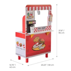 Flip & Fry Wooden Burger Shop with 29 Pcs Accessories