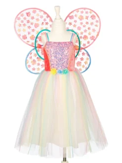 Flora Dress & Wings Set (Green) - 8-10 Years