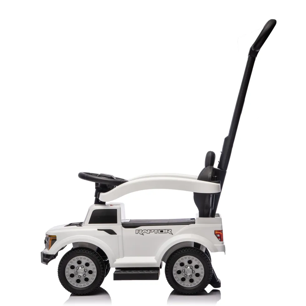Ford Raptor 3-in-1 Push Ride On Toy Car - White
