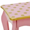 Gisele Polka Dot Vanity with Mirror & Stool - Pink