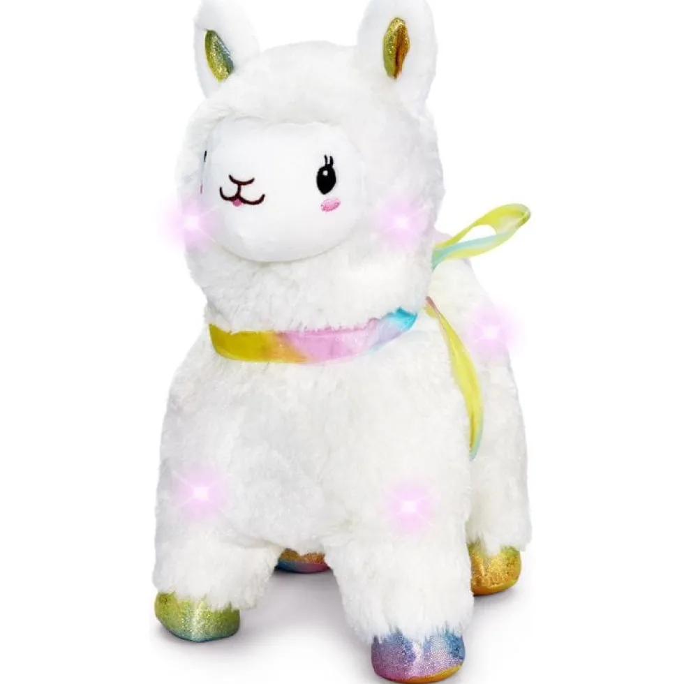12" Glow Brights LED with Sound Alpaca Plush - Cream