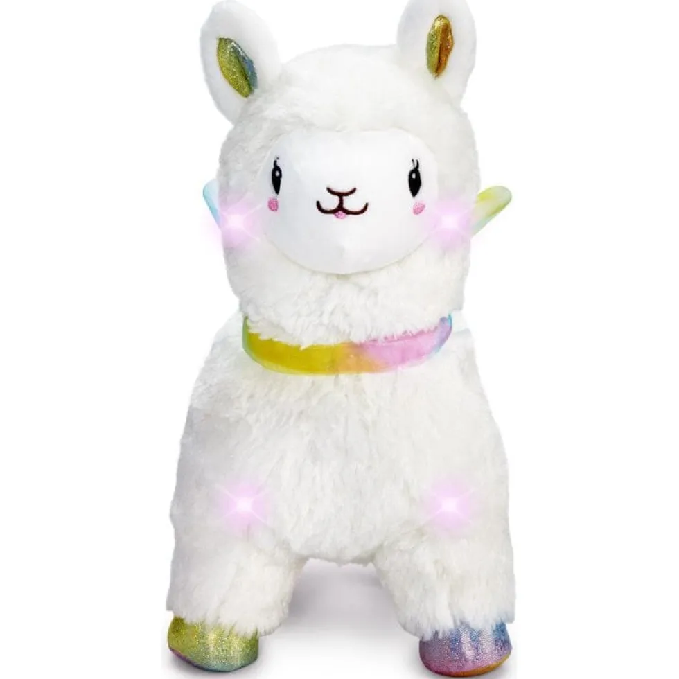 12" Glow Brights LED with Sound Alpaca Plush - Cream