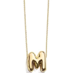 Gold Bubble Initial Necklace - M