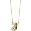 Gold Bubble Initial Necklace - J