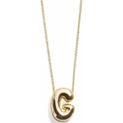 Gold Bubble Initial Necklace - G