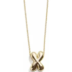 Gold Bubble Initial Necklace - X