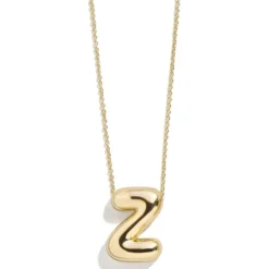 Gold Bubble Initial Necklace - Z