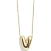 Gold Bubble Initial Necklace - V