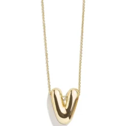 Gold Bubble Initial Necklace - V