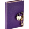 Heart Lock Journal in Purple Saffiano Leather