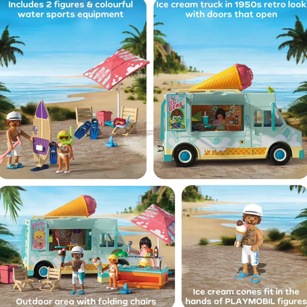 Ice Cream Truck with Surf Shop Playset