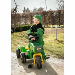 John Deere 3-Wheel Pedal Tractor with Trailer
