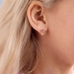 Kids' Pave Hearts Earrings