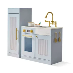 Little Chef Chester Wooden Play Kitchen with Large Fridge & Sink - Blue