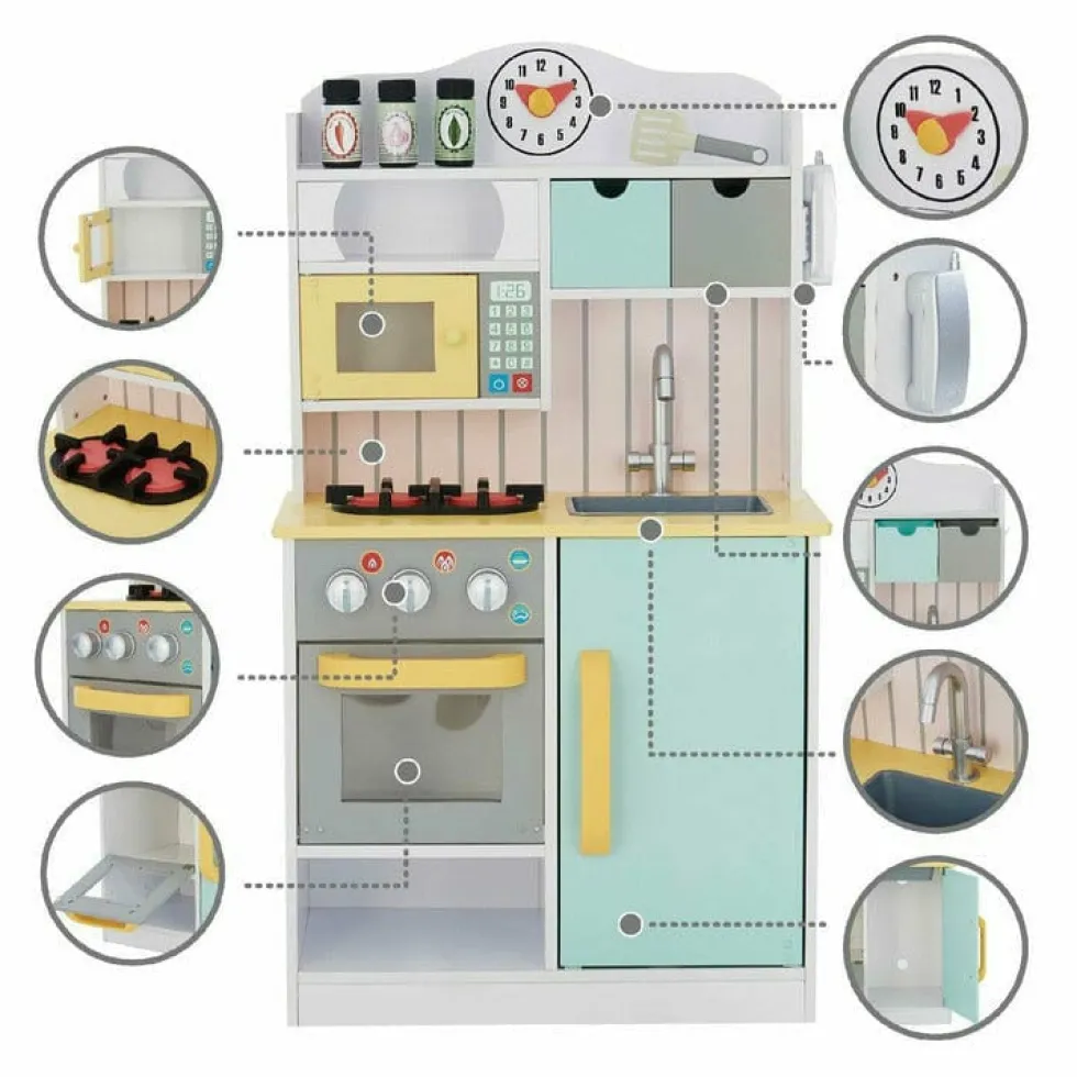 Little Chef Florence Classic Play Kitchen - White/Green & Yellow