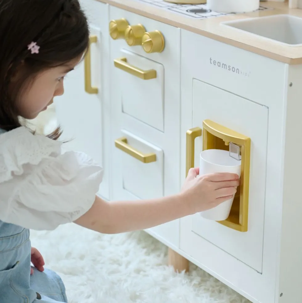 Little Chef Hampton Wooden Play Kitchen with Ice Dispenser & Sink - White