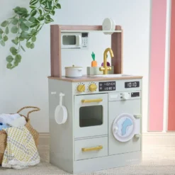 Little Chef Lake Tahoe Wooden Play Kitchen Washer & Mini Garden - Pink