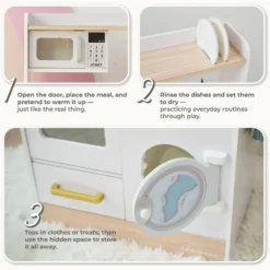 Little Chef Lake Tahoe Wooden Play Kitchen Washer & Mini Garden - White